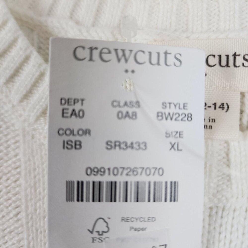 New Crewcuts Factory girls 12-14 knit sweater Blue White stripes coastal - Picture 3 of 10